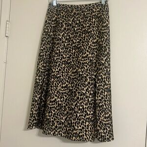 J crew cheetah print slip skirt